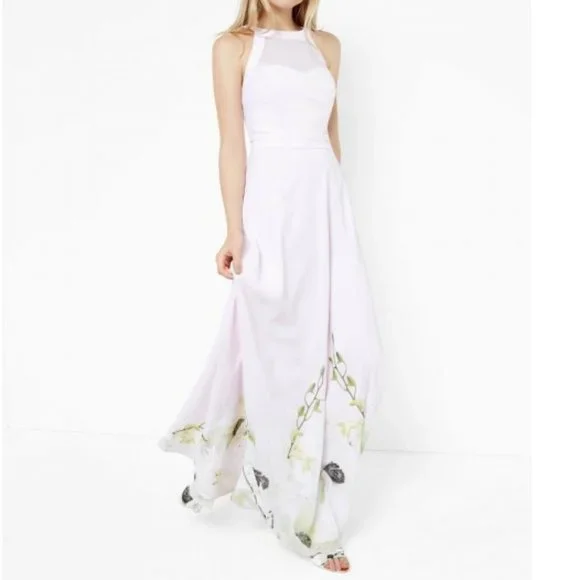 sachin and babi light blue dress Clarice Chiffon Dress in Ivory Pearl